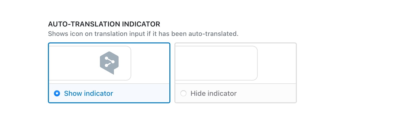 Show auto-translation indicator