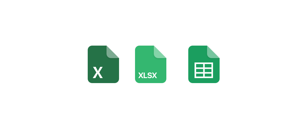 Logos of popular spreadsheet software