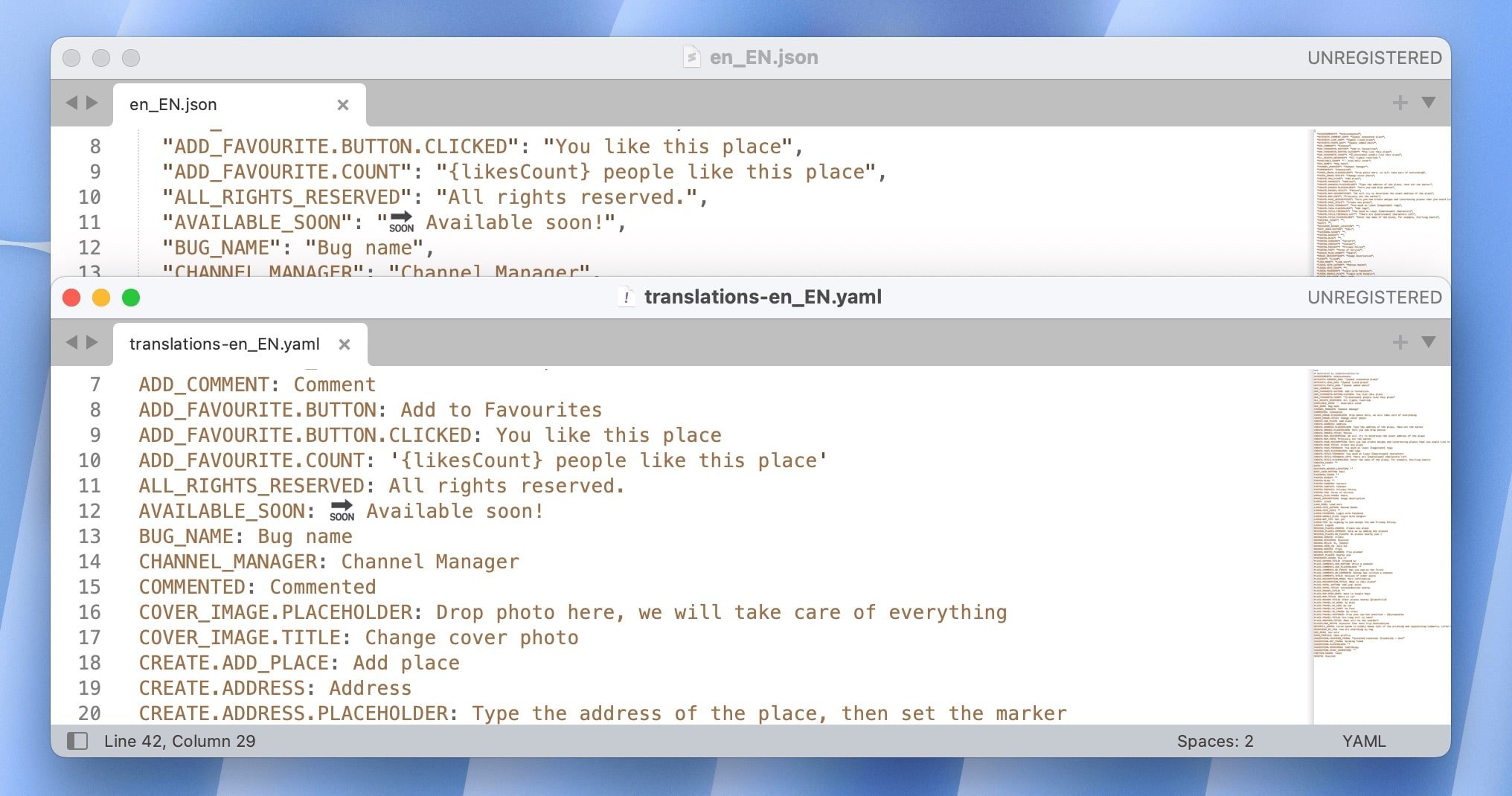 Emoji example in YAML and JSON