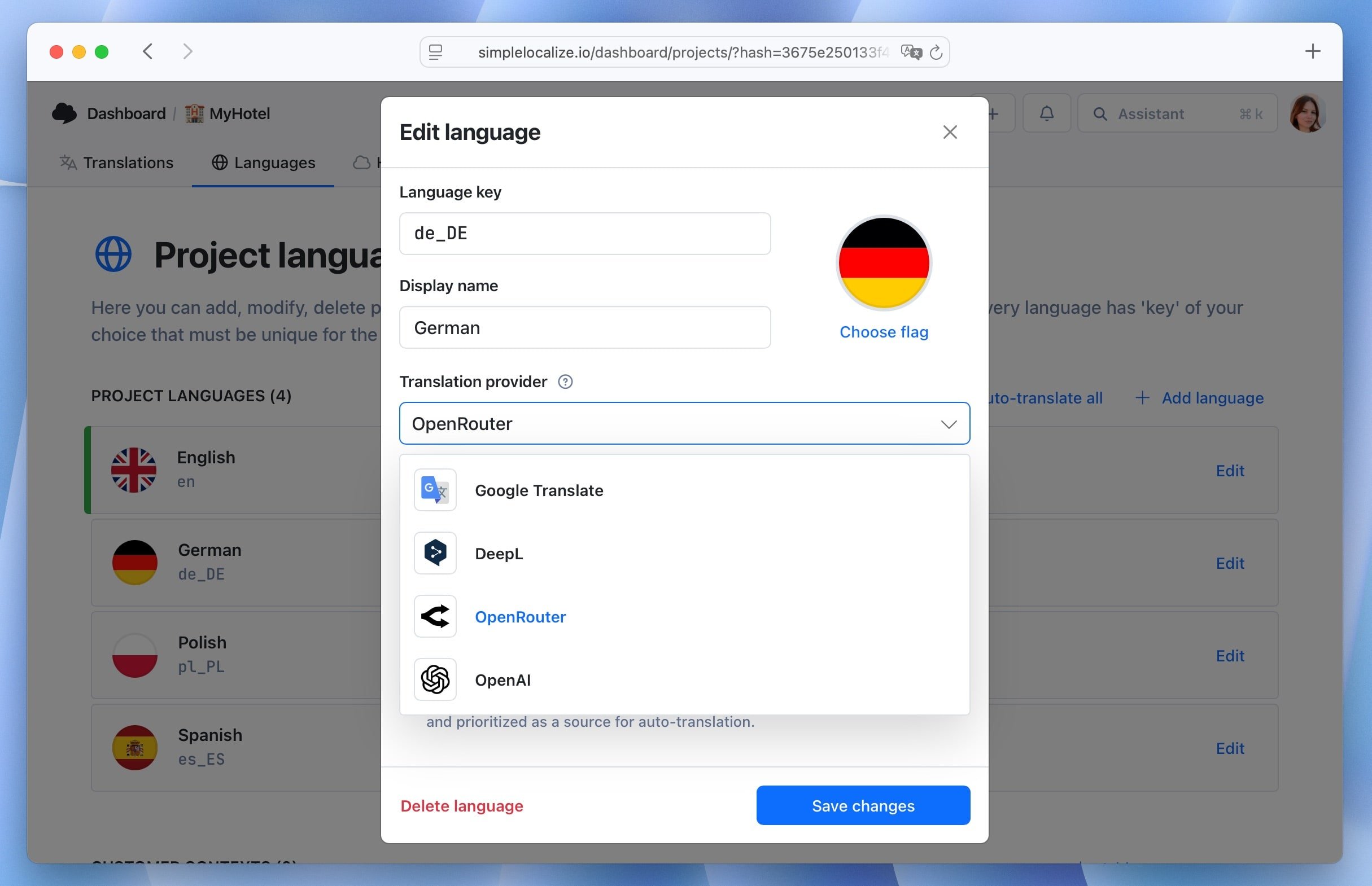 OpenRouter provider selection