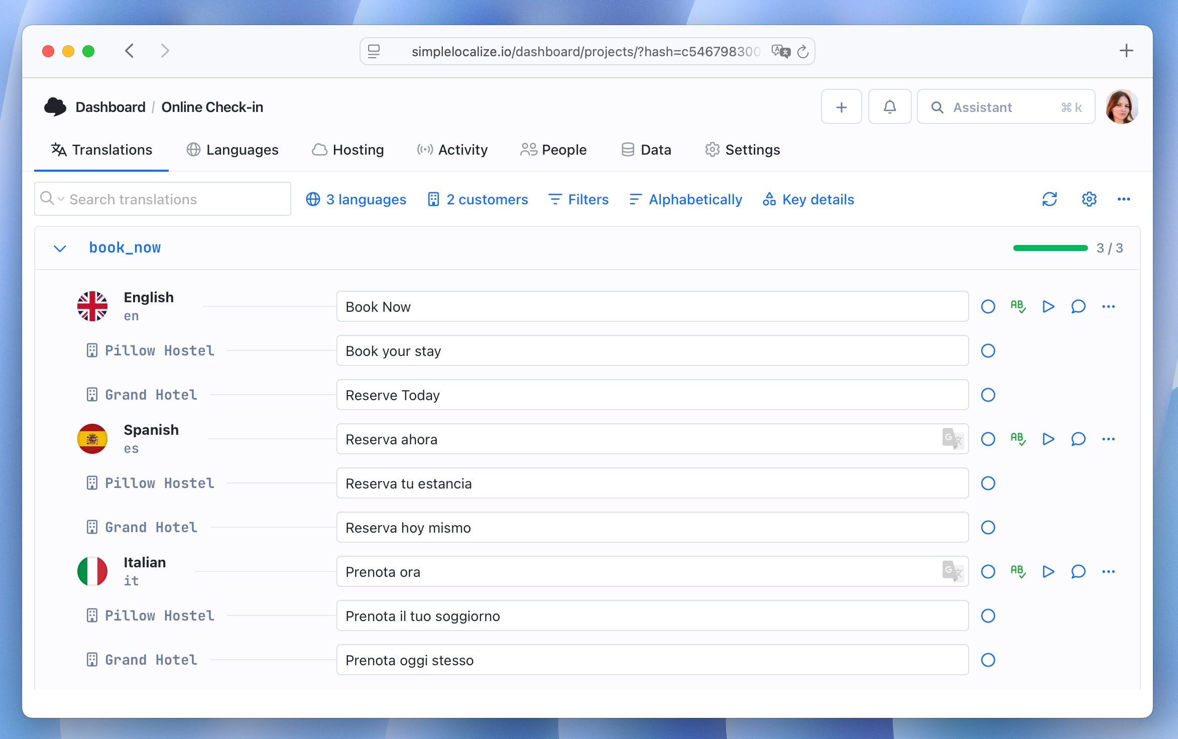 Add translation variants
