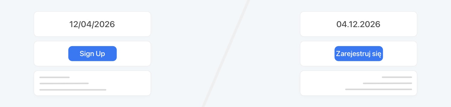 Localization UI examples