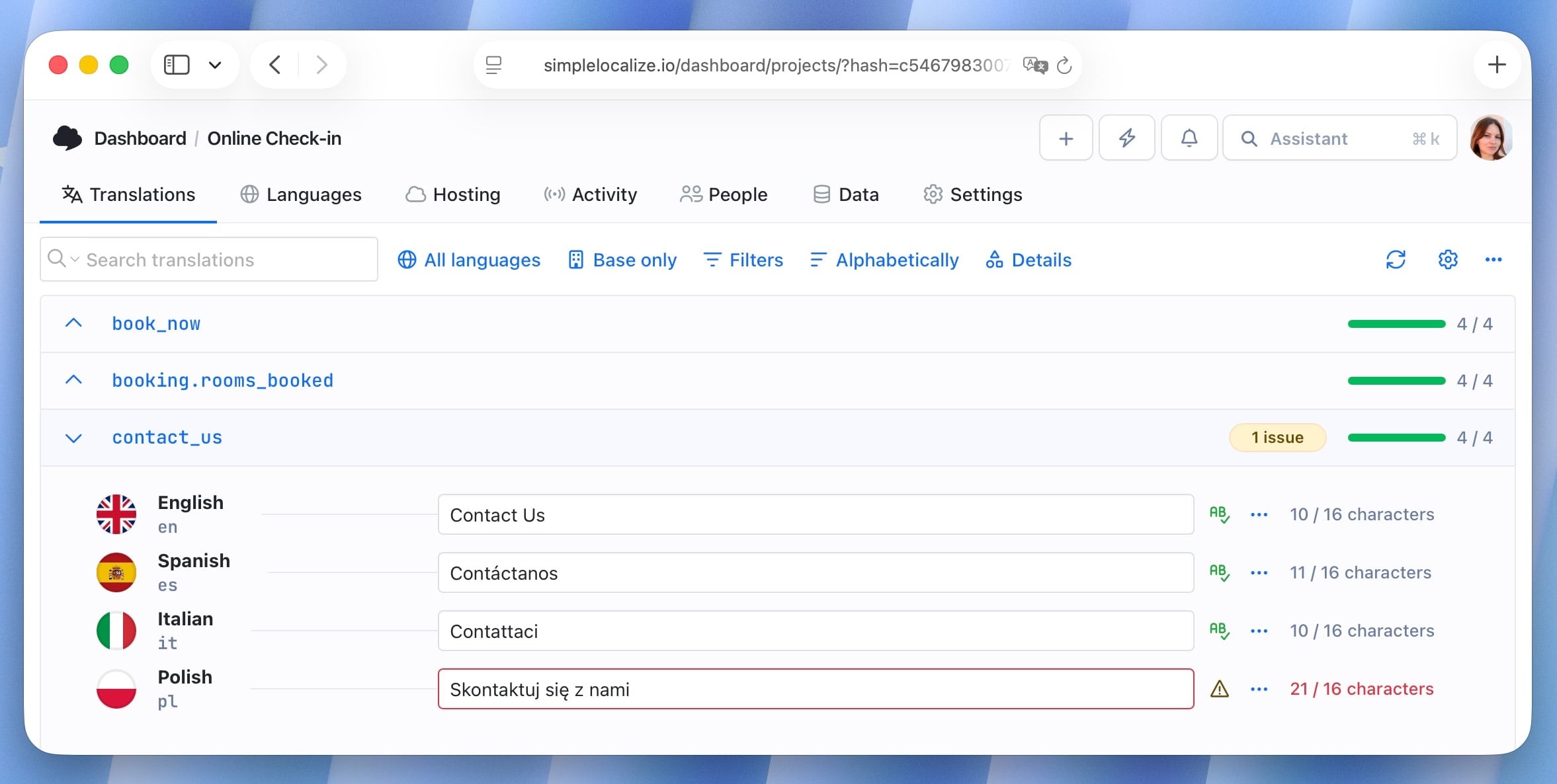 QA check character limit