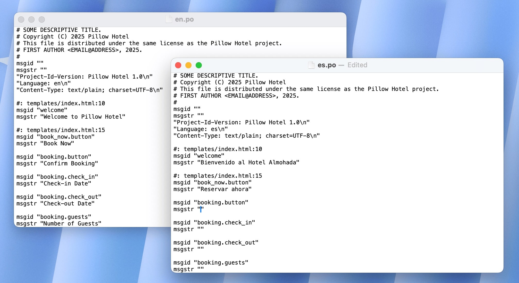 Translating PO file manually