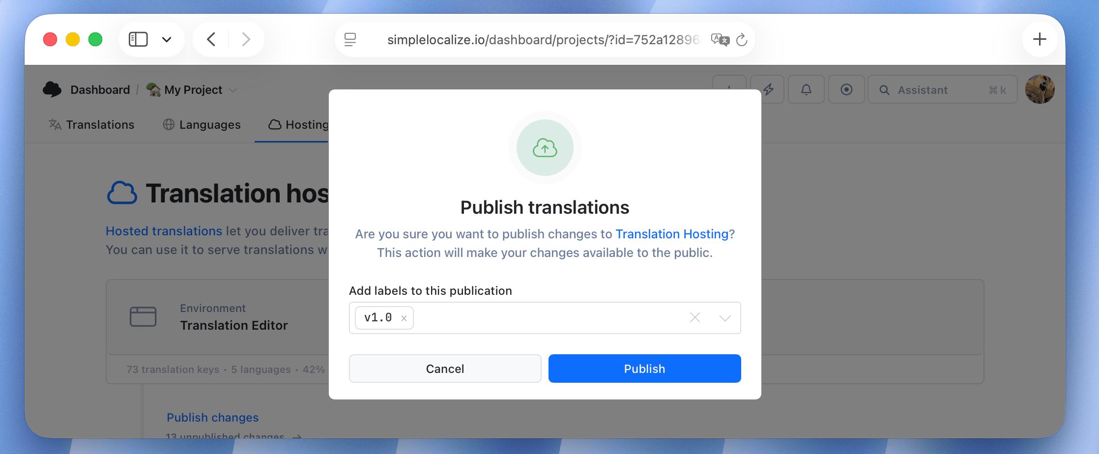 Publishing labels